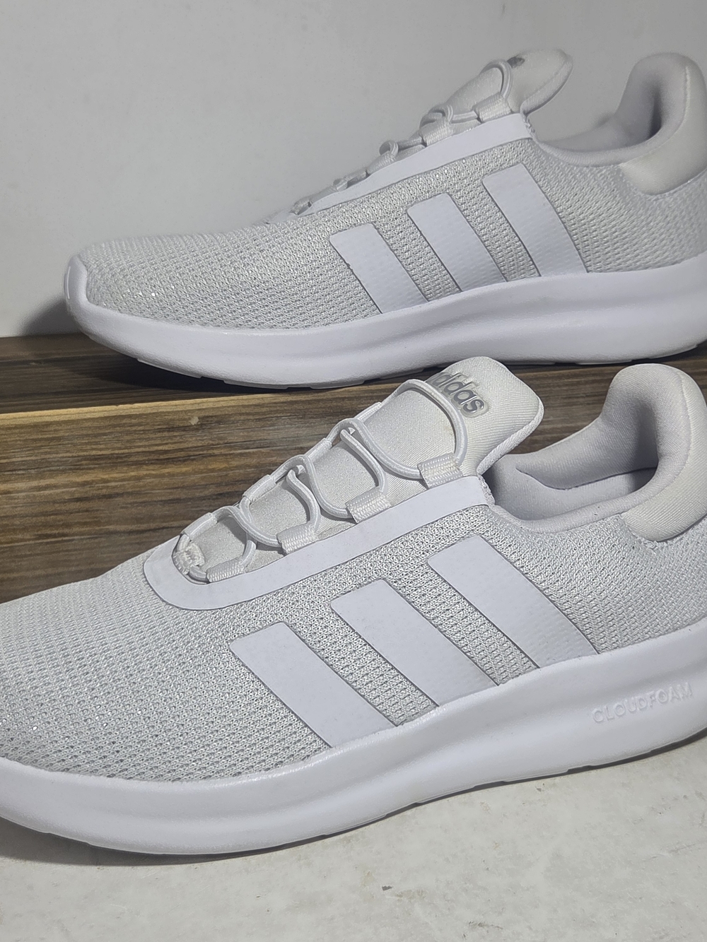 Adidas Lite Racer 3.0 Women's Running Shoes - White/Glitter - Size 8 (IH6124)